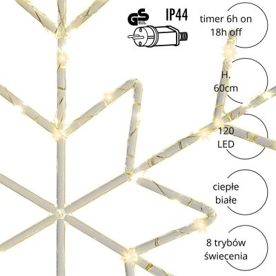 4. DECORATIVE HANGING SNOWFLAKE 120 LED WARM WHITE