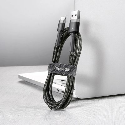 5. Baseus Cafule USB-A / USB-C QC 3.0 3A Cable 0.5 m - Black and Gray