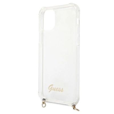6. Guess GUHCP12MKC4GSGO iPhone 12/12 Pro 6.1" Transparent hard case 4G Gold Chain