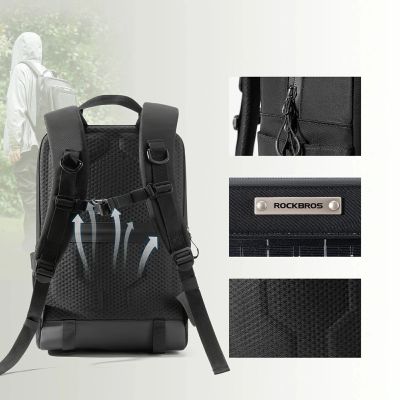 6. Rockbros H51 Cycling Backpack with Solar Panel - Black