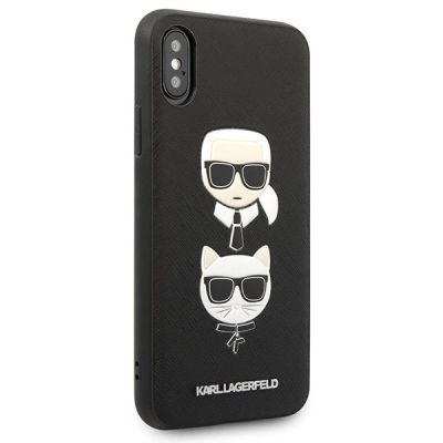 5. Karl Lagerfeld Saffiano Karl&Choupette Head case for iPhone X/XS - black