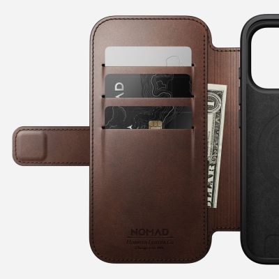 7. Nomad Modern Leather Folio Cell Phone Case 16 cm (6.3") Brown