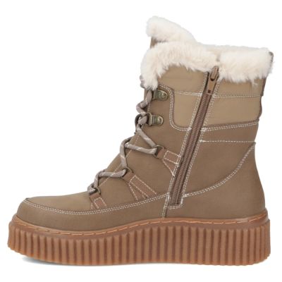 3. Beige Women’s Leather Platform Ankle Boots Filippo DBT7937