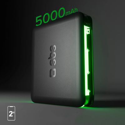 8. Powerbank SBS NanoTube 5000 mAh High-Density - black