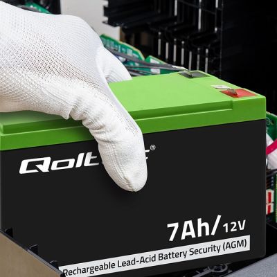 4. QOLTEC AGM BATTERY 12 V | 7 AH | MAX. 105 A | SECURITY