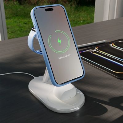 8. Puro Mag Station Qi2 3-in-1 Wireless Charger Compatible with MagSafe - White