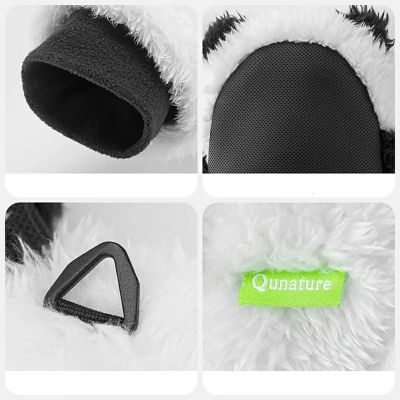 8. Qunature Panda Ski Gloves for Kids and Adults Size S - Black/White