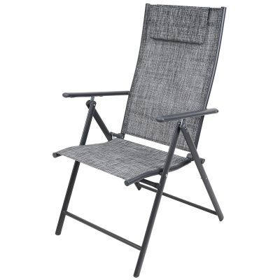 6. GARDEN CHAIR 57x68x106CM 2xTEXTLINE 7-POSITION WITH HEADREST SET OF 2 PCS