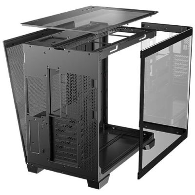4. Antec C8 Curve Wood Full Tower Black, Clear, Wood