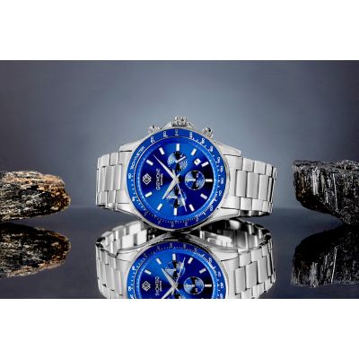 5. Men's Watch Giewont Chronograph Sapphire Silver Blue GW3520-B3