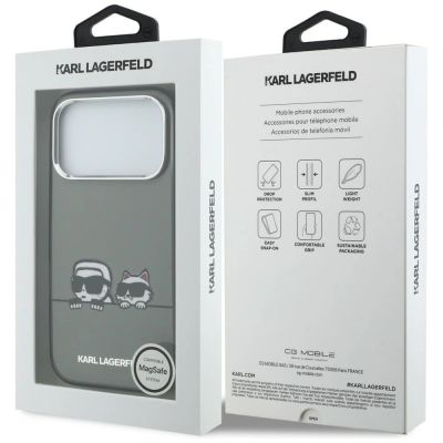 8. Karl Lagerfeld IML Karl & Choupette Peekaboo Logo MagSafe Case for iPhone 17 Pro Max - Black
