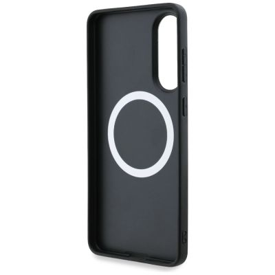 7. BMW Leather Oversized Stripes MagSafe case for Samsung Galaxy S25 Edge - black