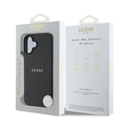 6. Guess Grained Gold Ring MagSafe case for iPhone 16 - black