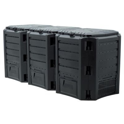 5. EKOBAT GARDEN COMPOST BIN SEGMENTED MODULE COMPOGREEN 1200L - BLACK