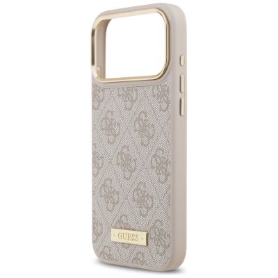 6. Guess 4G Logo Plate MagSafe Case for iPhone 17 Pro Max - Pink