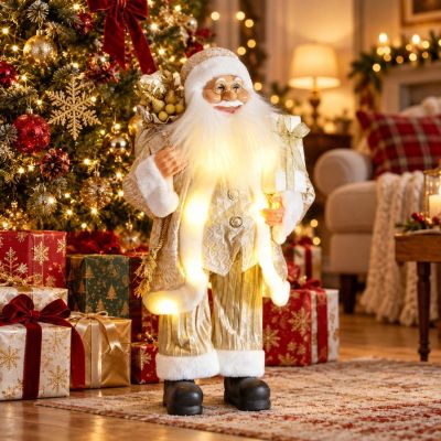 10. DECORATIVE SANTA CLAUS 60CM GOLDEN LED