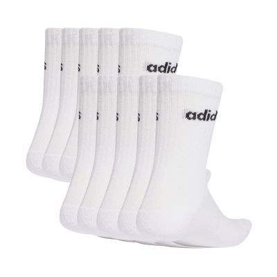 2. Adidas Cushioned Linear Crew Socks 10 Pairs White KF9091