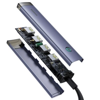 4. Baseus UltraJoy Series USB-A/USB-C hub 4xUSB-A 3.1 1xUSB-C 5V - gray