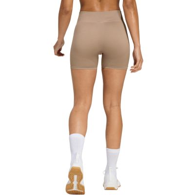 3. Women's adidas Workout Essentials 4 inch beige shorts JX3926