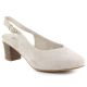 Beige leather open-toe pumps Rieker 44651-60