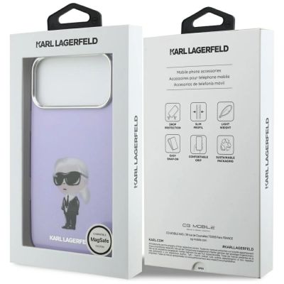 8. Karl Lagerfeld IML Aquarelle Karl & Choupette & Logo MagSafe Case for iPhone 17 Pro Max - Purple