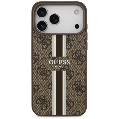 3. Guess 4G Printed Stripes MagSafe case for iPhone 17 Pro Max - brown
