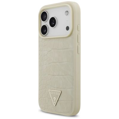 2. Guess Croco Triangle Logo MagSafe case for iPhone 17 Pro - gold