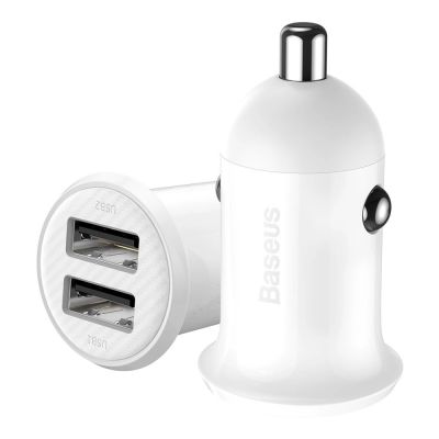 4. Baseus Grain Pro car charger 2x USB 4.8 A white (CCALLP-02)
