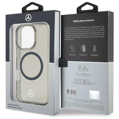 8. Mercedes Silver Ring MagSafe Case for iPhone 16 Pro Max - Black
