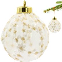 SAFE PLASTIC BALL 8 CM LACE DECORATION MICA STAR