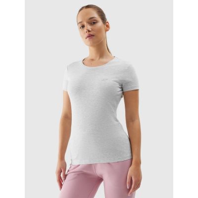 2. Women's elastic slim plain T-shirt 4F