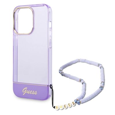 5. Guess GUHCP14LHGCOHU iPhone 14 Pro 6.1" purple/purple hardcase Translucent Pearl Strap