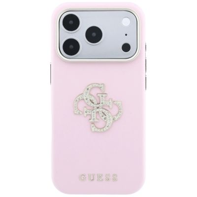 3. Guess Smooth & Big Strass Logo Case for iPhone 18 Pro Max / 17 Pro Max - Pink