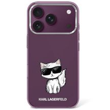 Karl Lagerfeld IML Choupette Body Sketch Print MagSafe case for iPhone 17 Pro / 18 Pro - burgundy