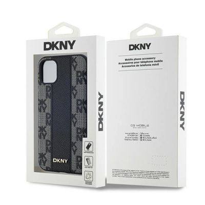 8. DKNY Leather Checkered Mono Pattern MagSafe Case for iPhone 11 / Xr - Black