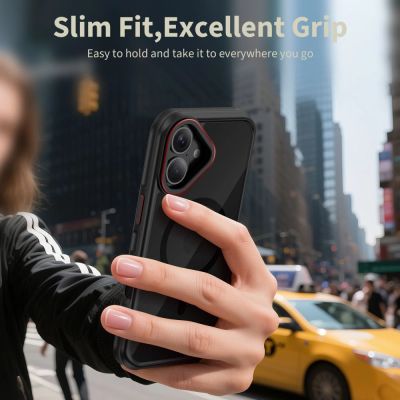 5. Tech-Protect MagHybrid MagSafe Case for iPhone 17 - Black and Red