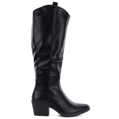 2. Black cowboy boots with a block heel M.Daszyński SA261-6
