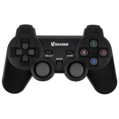 6. VAKOSS WIRELESS USB GAMEPAD WITH DUAL SHOCK FUNCTION, PC/PS3, DIGITAL AND ANALOG MODE, GP-4705BK BLACK