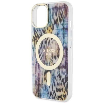 6. Guess Leopard MagSafe case for iPhone 14 - blue