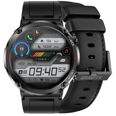 Gravity GT21-3 Smartwatch + Black Silicone Strap