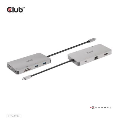 5. CLUB3D CSV-1594 USB 3.2 Gen 1 (3.1 Gen 1) Type-C Docking Station Black, Gray