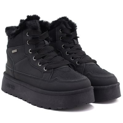 8. Women's black Big Star platform snow boots UU274167