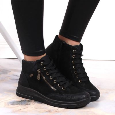 38. Rieker W RKR567 Waterproof Insulated Leather Ankle Boots