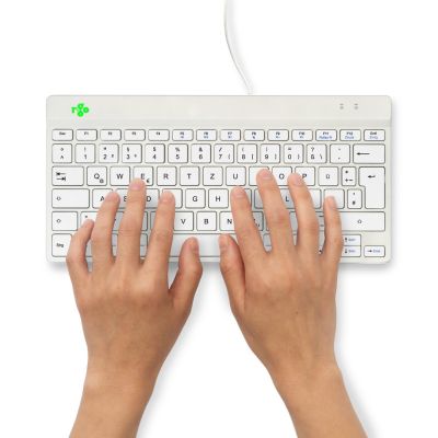 5. R-Go Tools Ergonomic R-Go Compact Break Keyboard, with Break Software, QWERTZ (DE), Wired, White