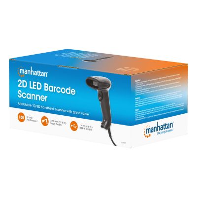 9. Manhattan 153997 Barcode Reader Handheld 1D/2D LED Barcode Reader Black