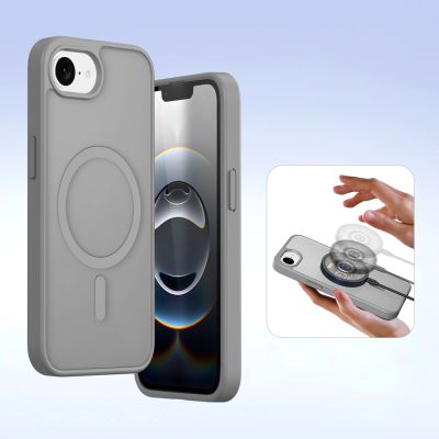 7. Dux Ducis Lawa Leather Case for iPhone 16e / 17e with Detachable Magnetic Wallet - Gray