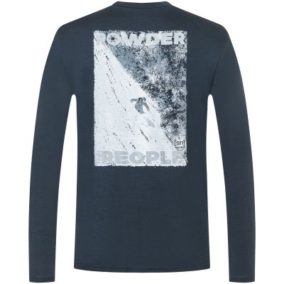 Men's SUPER.NATURAL M POWDER TO THE PEOPLE BIO J LS Long-Sleeve Shirt navy blue