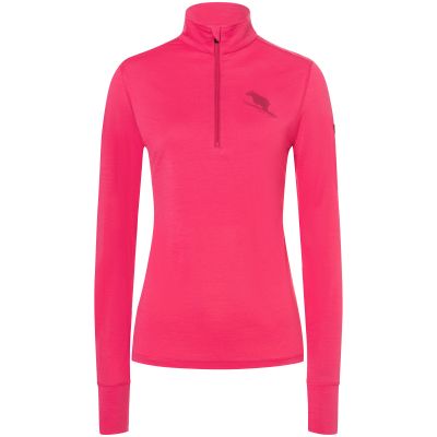 2. Women's long-sleeve thermal shirt with mock neck SUPER.NATURAL W Tundra 175 Zip 1/4 Flear pink