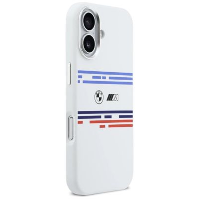 4. BMW M Silicon Horizontal Line MagSafe Case for iPhone 17 - White