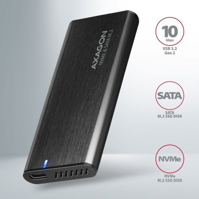 3. Axagon EEM2-SB2 Hard Drive Enclosure SSD Case Black M.2